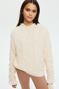 Loose-Fit Cable-Knit Sweater