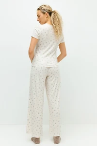 MAMA Pyjama en jersey pointelle