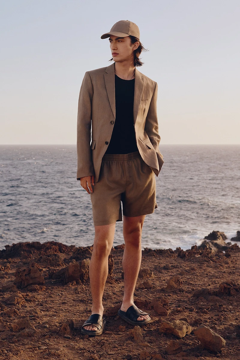 Regular-Fit Linen Shorts