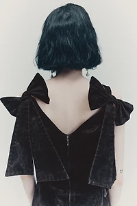 Bow-Detail Mini Dress