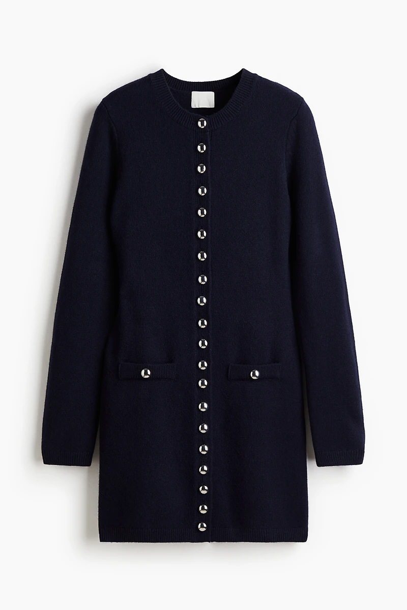 Knit Button-Front Dress
