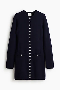 Knit Button-Front Dress