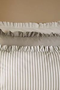 Ruffle-Trimmed Cotton Pillowcase