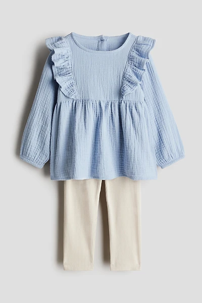 2-piece Blouse and Leggings Set
