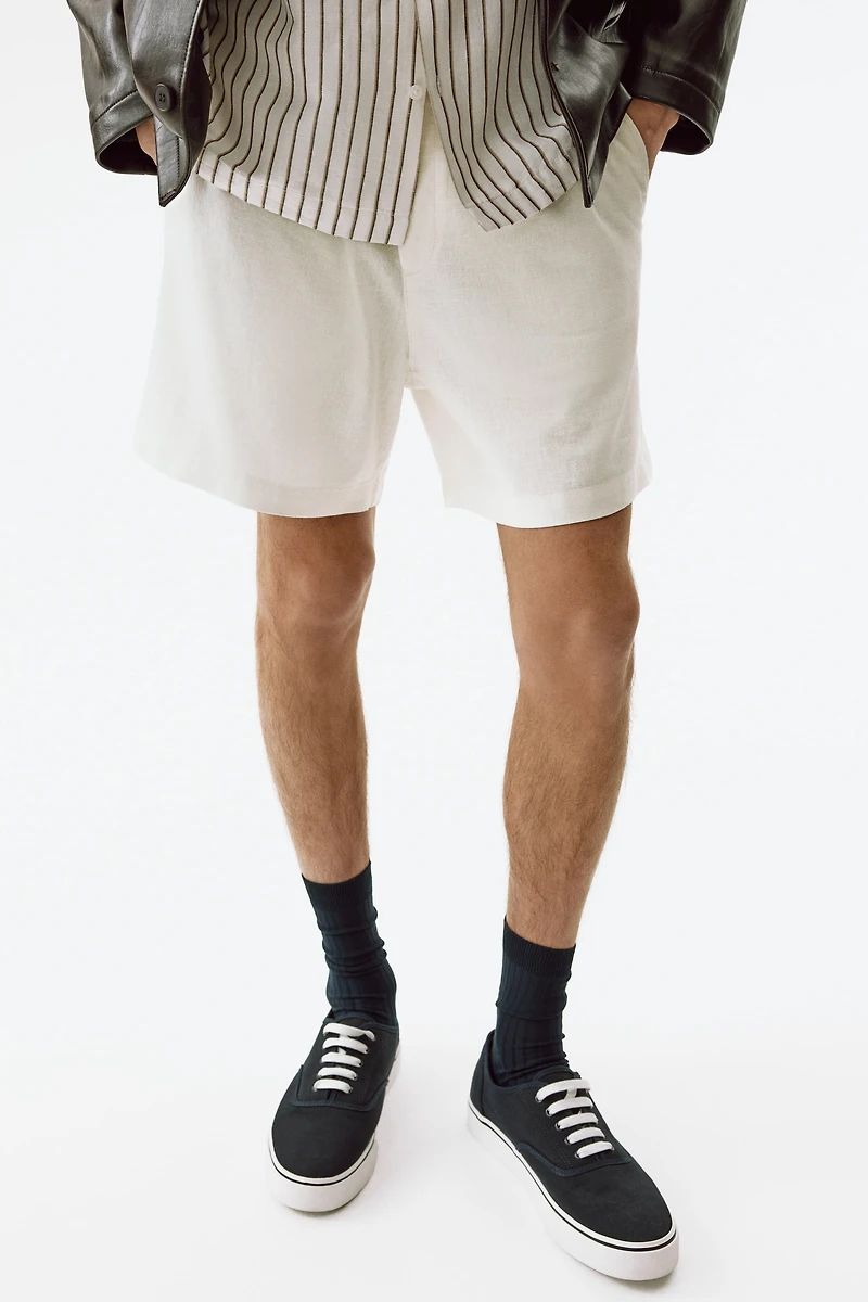 Relaxed-Fit Linen-Blend Shorts
