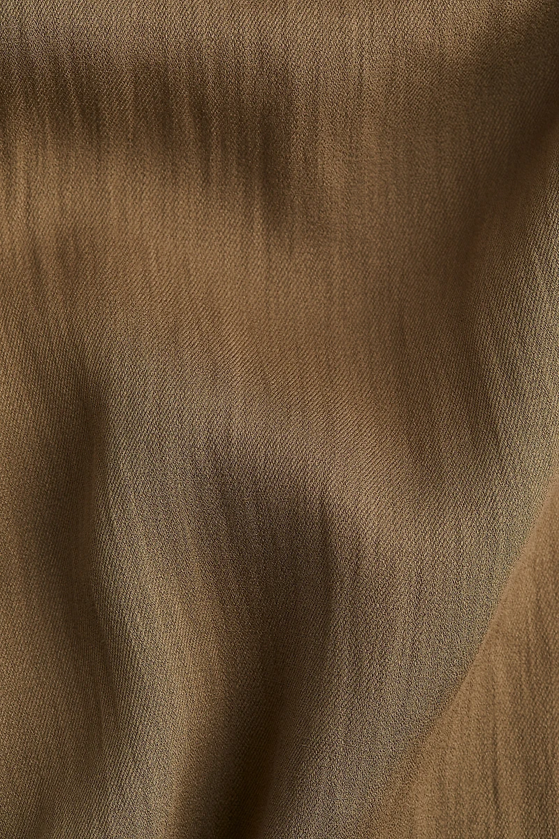 Wide-Leg Twill Pants
