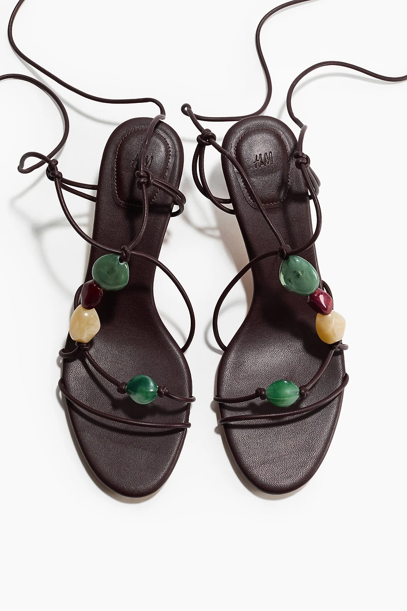 Kitten-Heeled Strappy Sandals