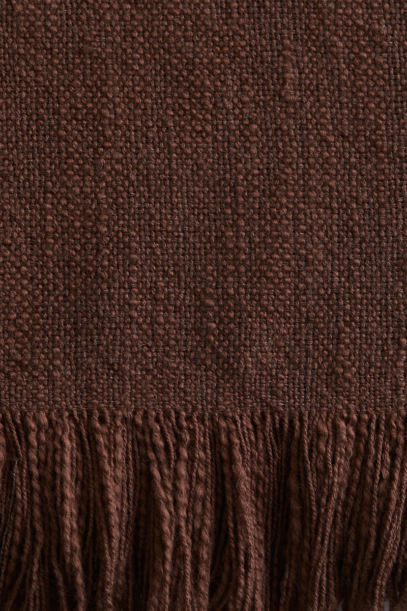 Fringed Slub-Weave Throw