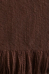 Fringed Slub-Weave Throw