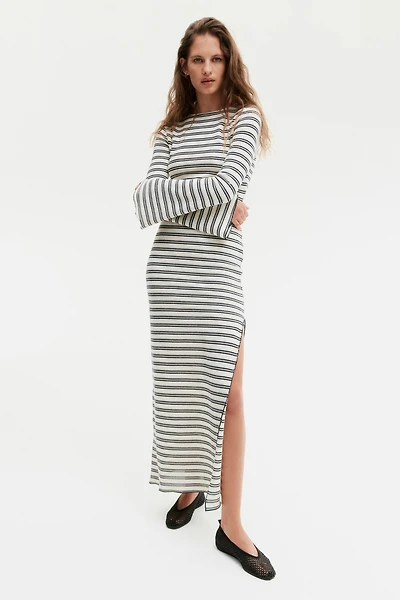 Textured-Knit Maxi Dress