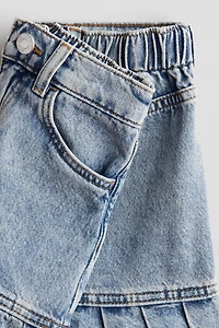 Ruffle-Trimmed Denim Skirt