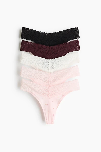 Lot de 5 culottes Thong en dentelle