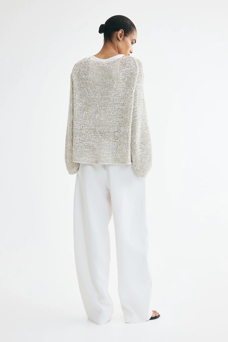Oversized Textured-Knit Sweater