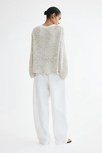 Oversized Textured-Knit Sweater