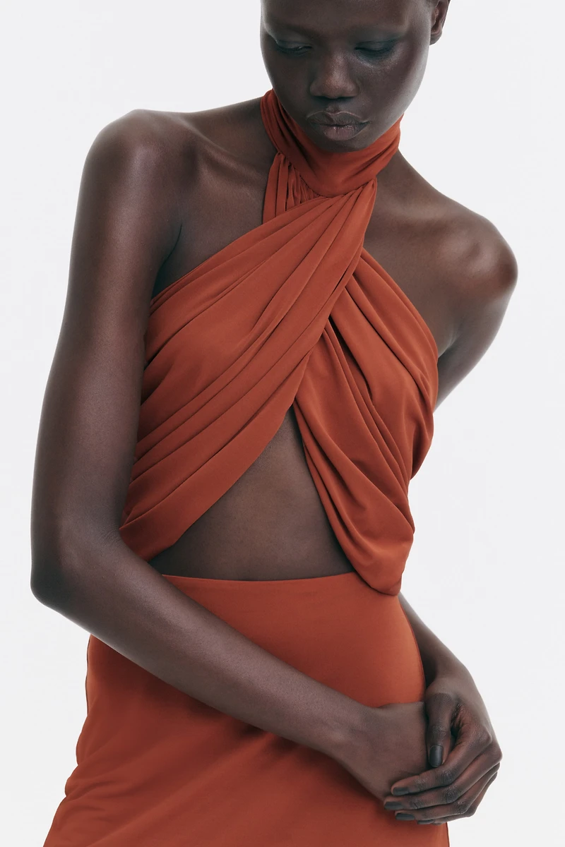 Twist-Detail Cutout Dress