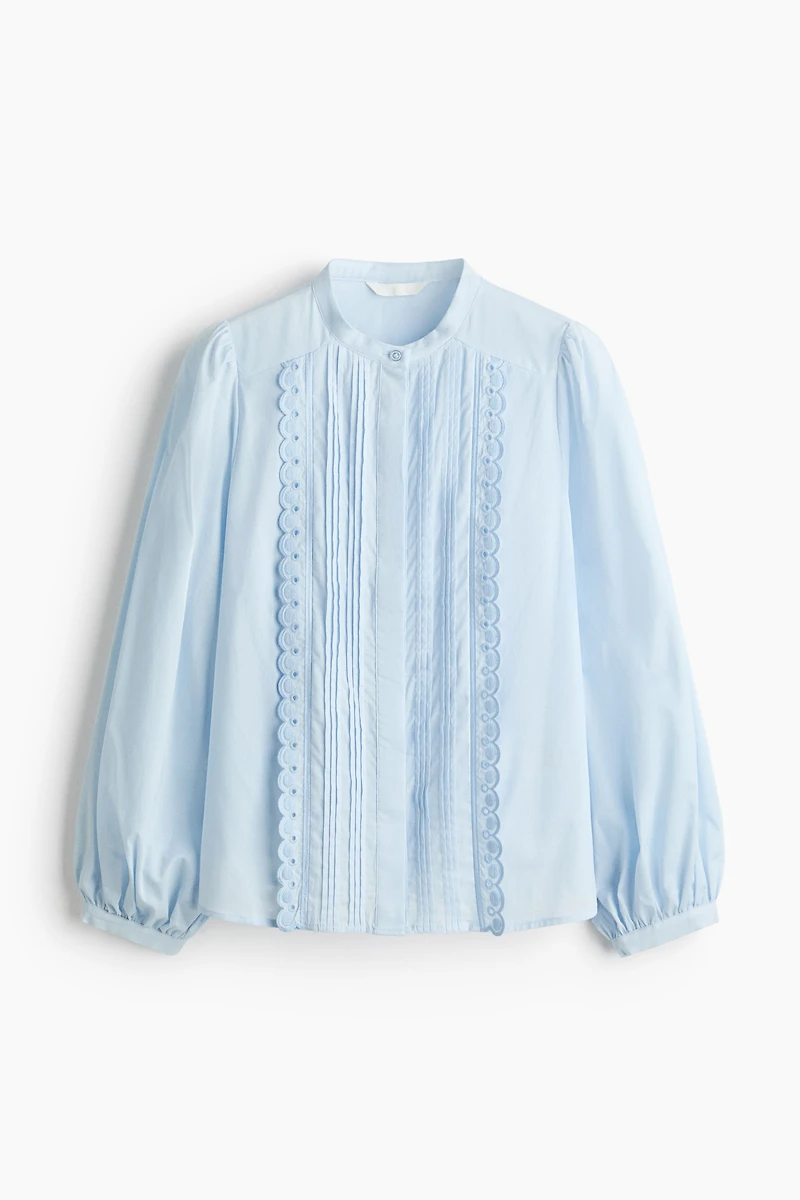 Pintucked Cotton Blouse