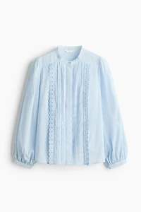 Pintucked Cotton Blouse