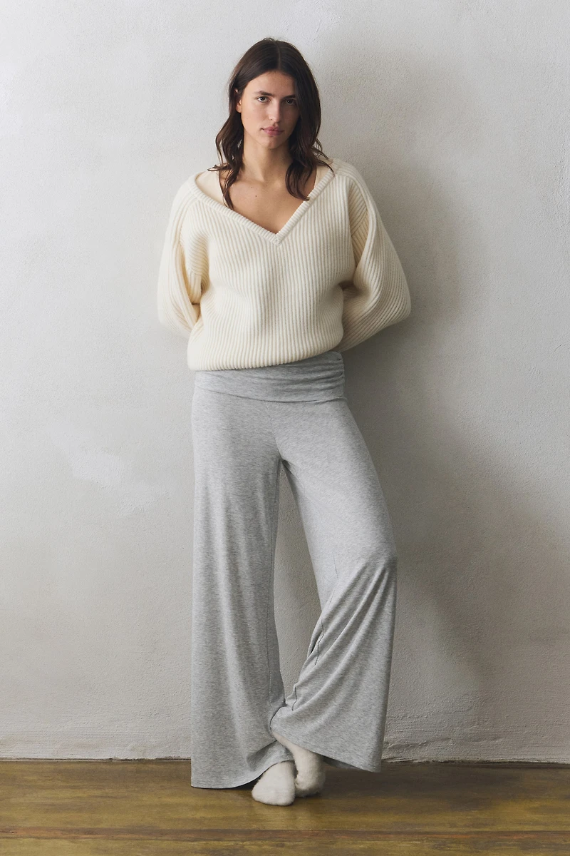 Foldover-Waist Sports Leggings