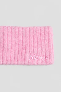 Embroidered-Detail Ribbed Headband
