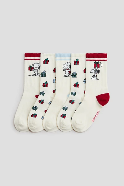 5-pack Motif-Detail Socks