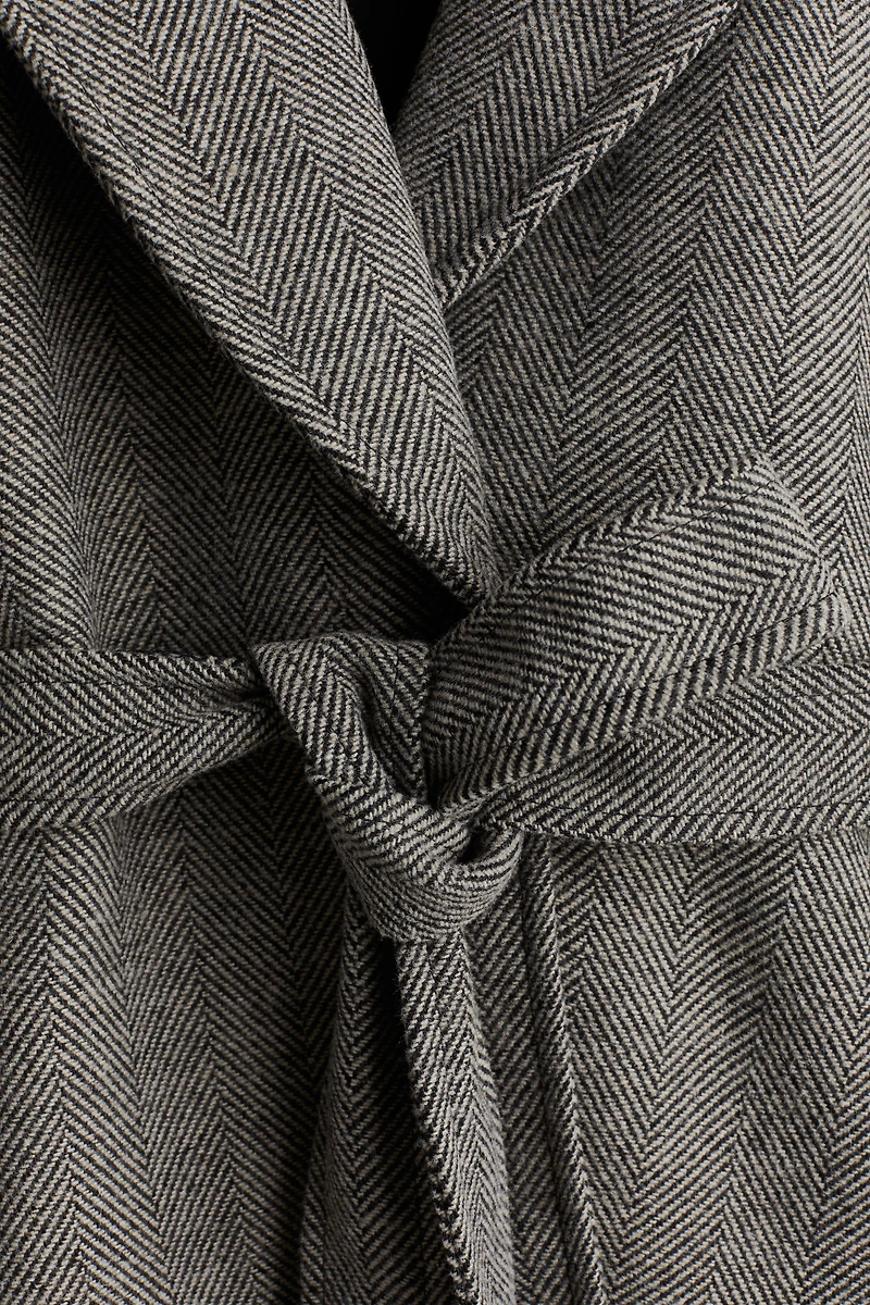 Tie-Belt Felted Coat