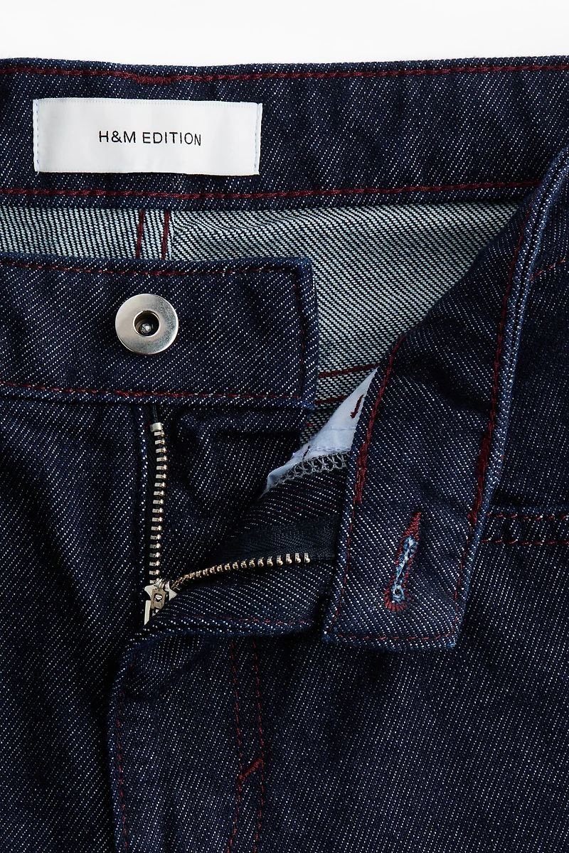 Barrel Leg Low Waist Ankle Jeans