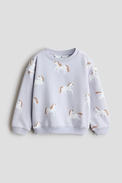 Brushed-Inside Sweatshirt with Printed Motif
