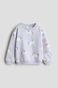 Brushed-Inside Sweatshirt with Printed Motif