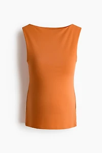 MAMA Sleeveless Boat-Neck Top