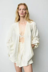 Frayed Kaftan Jacket