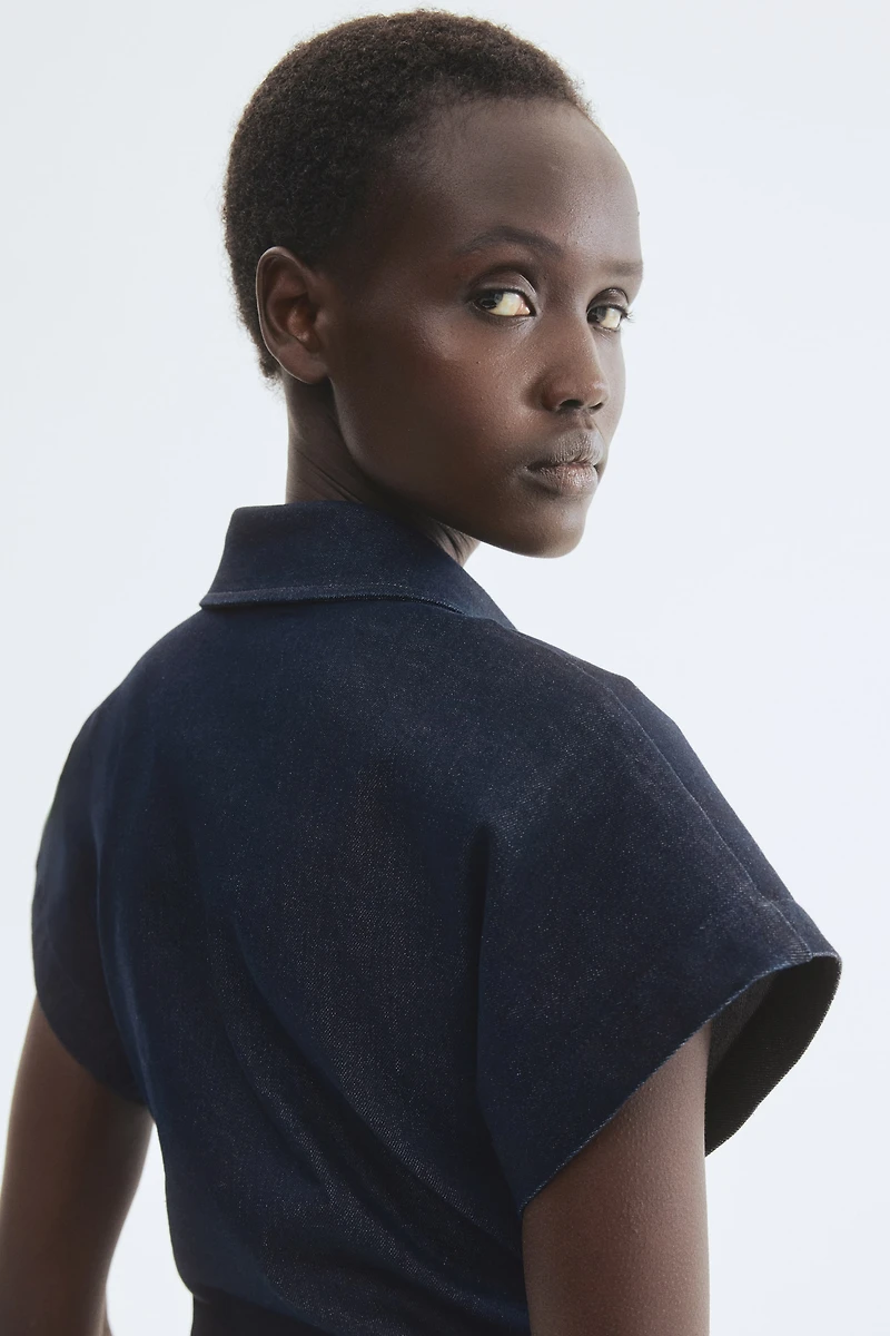 Robe à manches courtes en denim