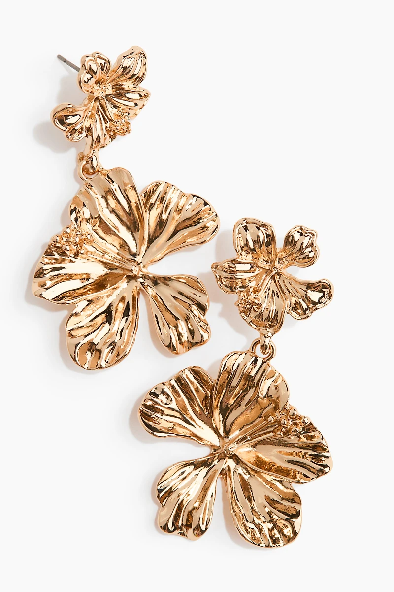 Boucles d'oreilles avec pendentif fleur