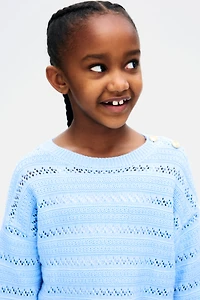 Pointelle-Knit Cotton Sweater