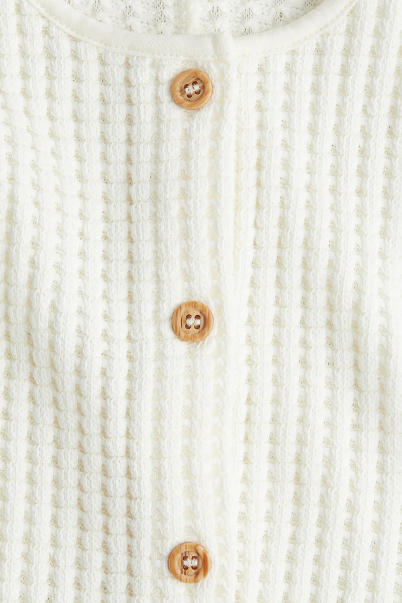 Waffle-Knit Romper Suit