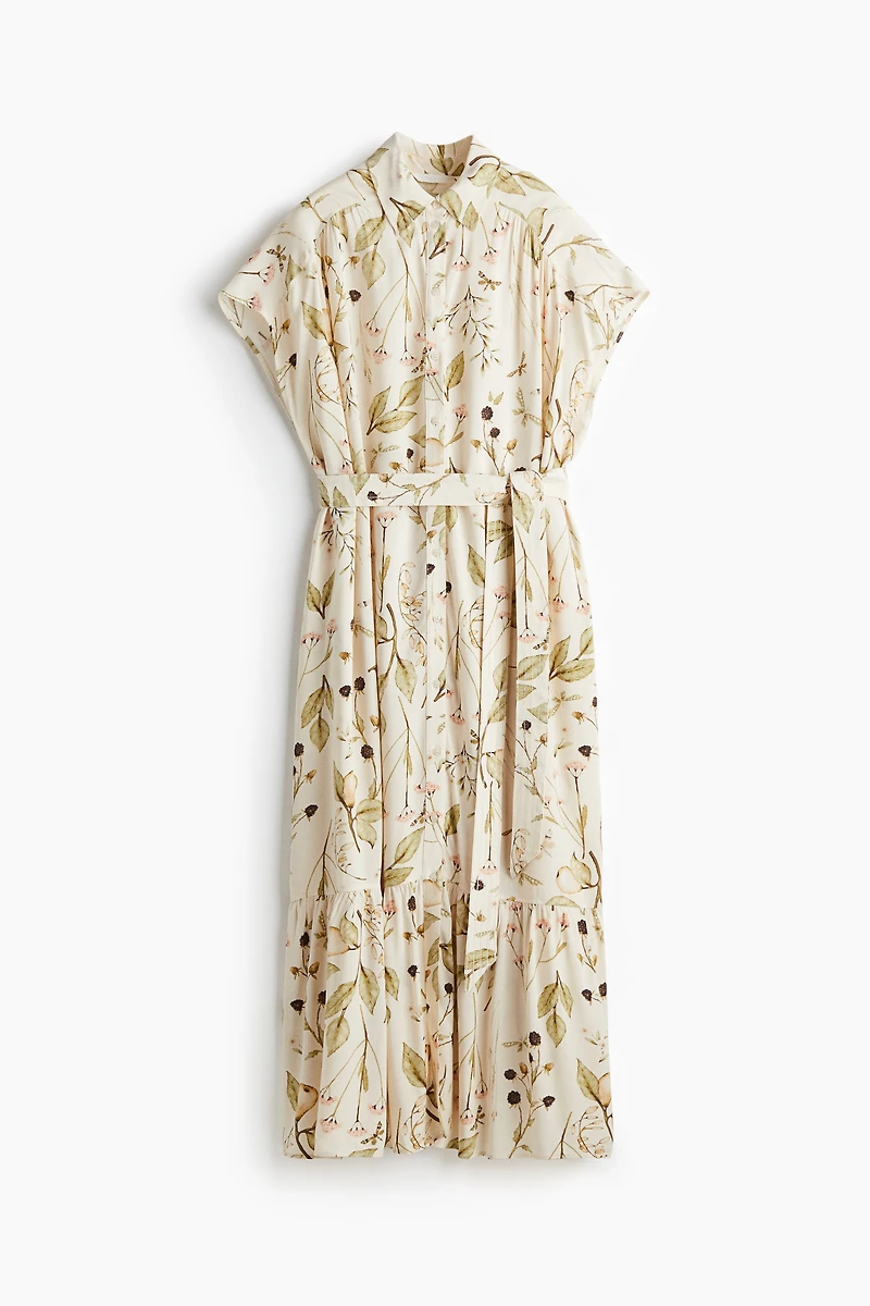 Robe chemisier avec ceinture à nouer