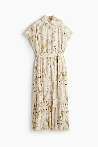 Robe chemisier avec ceinture à nouer