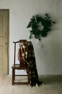 Couverture à motif en laine mélangée