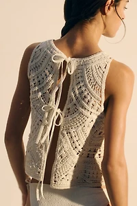 Haut de plage à l’aspect crochet en coton