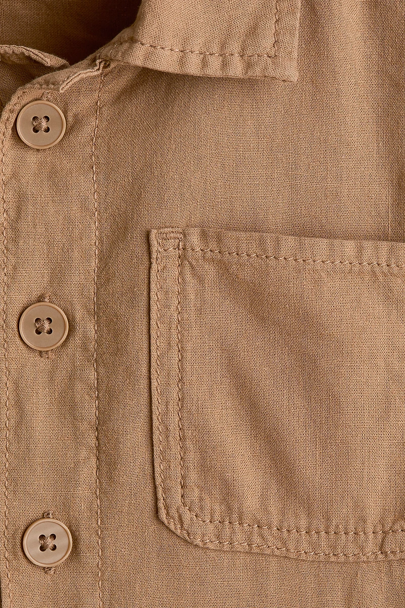 Linen-Blend Shacket