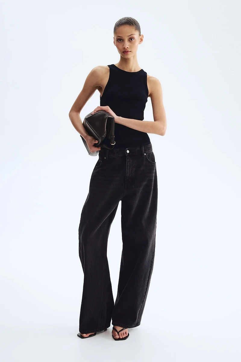 Ribbed Silk-Blend Tank Top