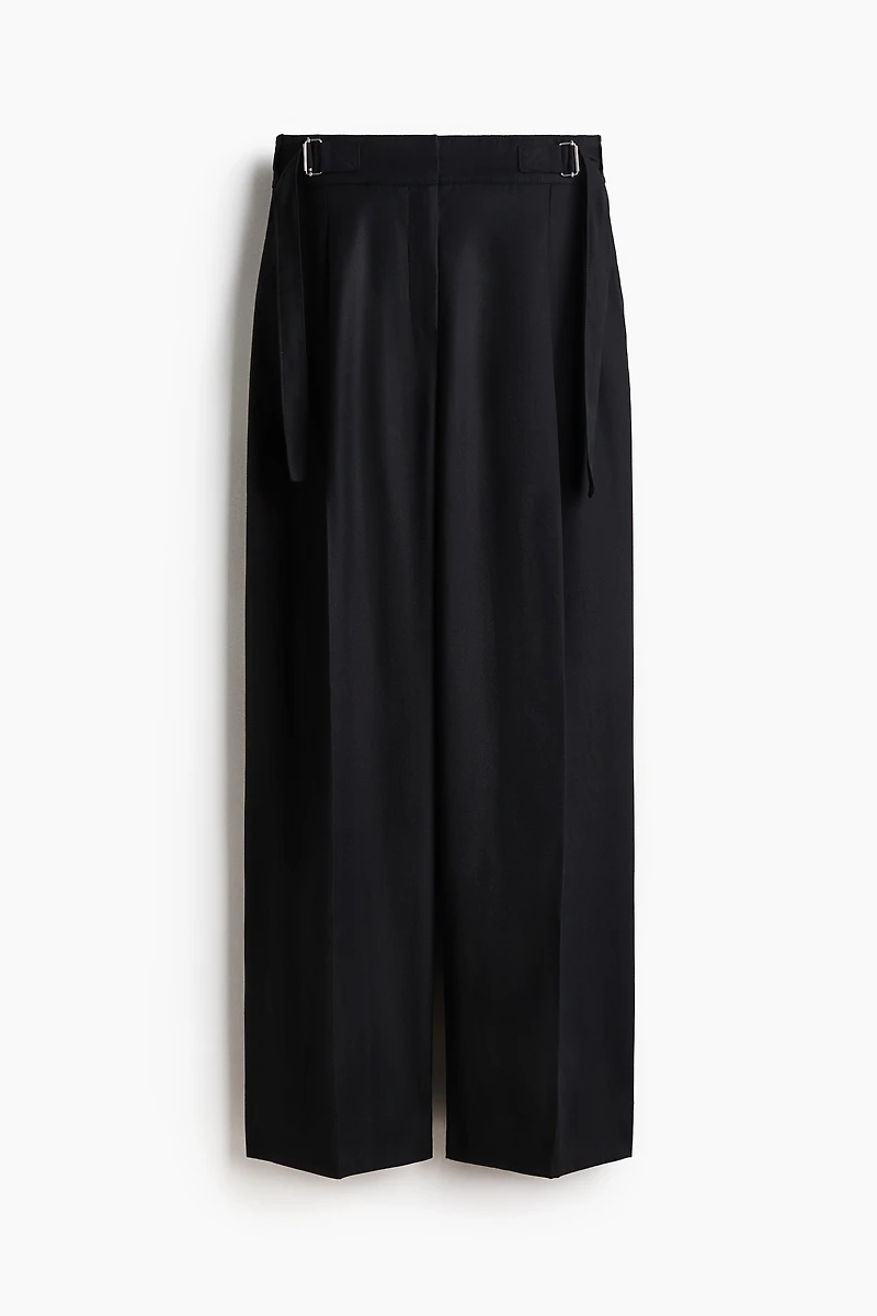 Wide-Leg Pants with Belt Detail