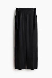Wide-Leg Pants with Belt Detail
