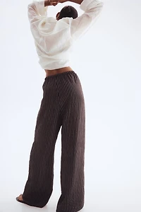 Wide-Leg Drawstring Pants