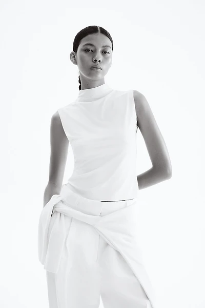 Sleeveless Mock Turtleneck Top