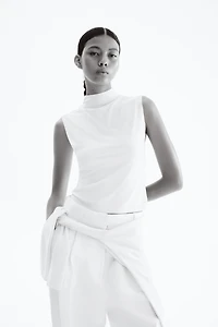 Sleeveless Mock Turtleneck Top