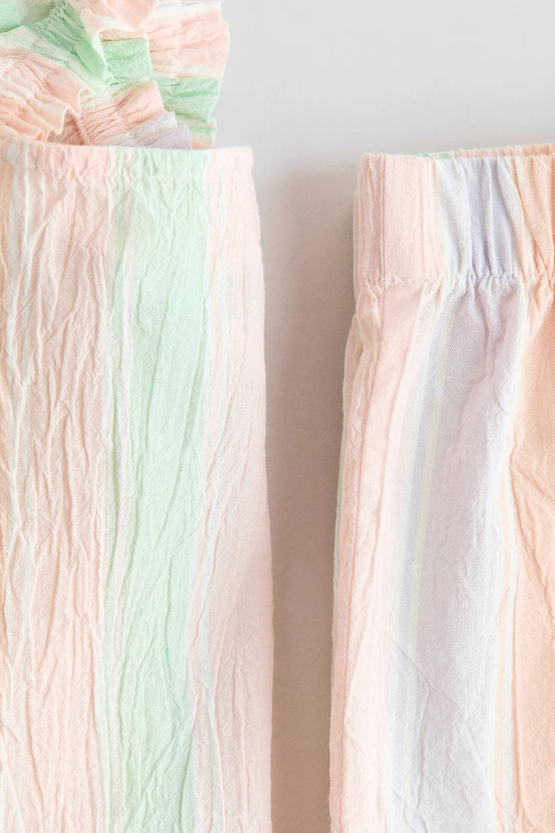 2-Piece Ruffle-Trimmed Cotton Set