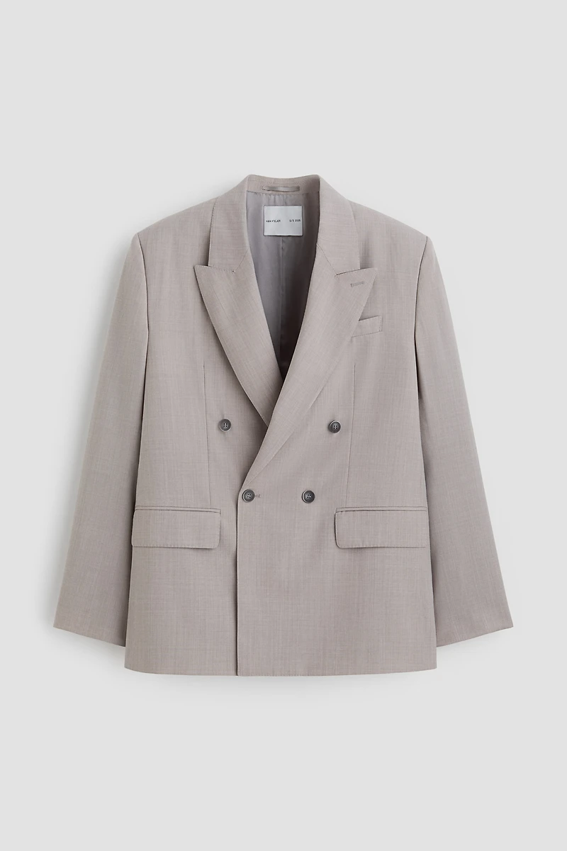 Wool-Blend Double-Breasted Jacket
