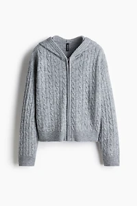 Gilet en tricot torsadé à fermeture éclair