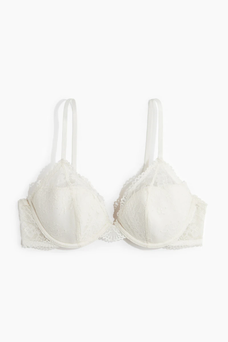 Soutien-gorge coussiné en dentelle avec armatures