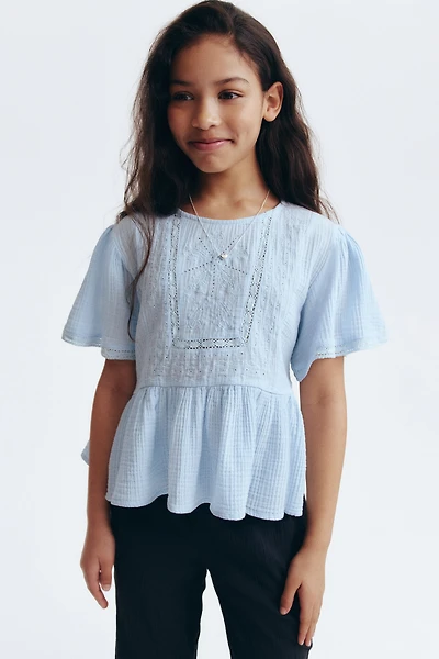 Muslin Top with Eyelet Embroidery